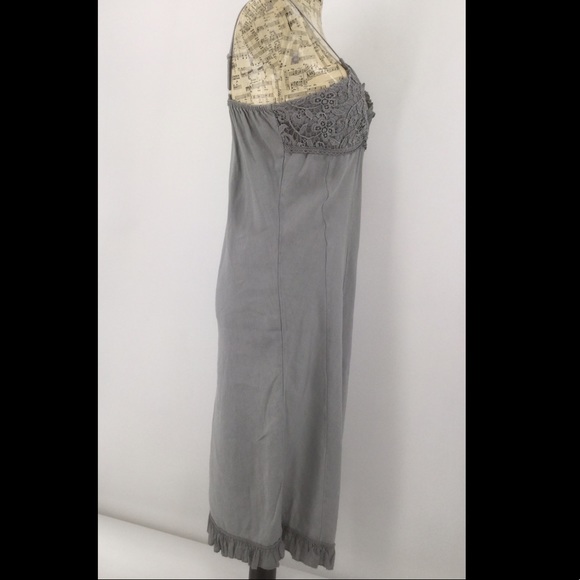 Tempo Paris 100% Linen Small Gray Summer Dress - Picture 6 of 10